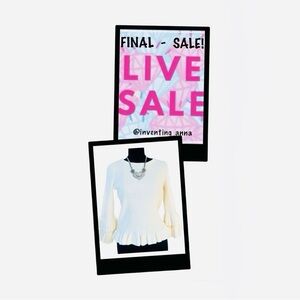 GREIGE ~ Cream Colored Ruffled Tier Sweater size XS/TP